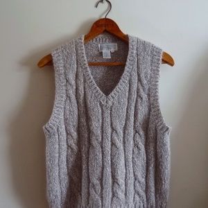 Grey Sweater Vest Cable Knit- Anderson &Little